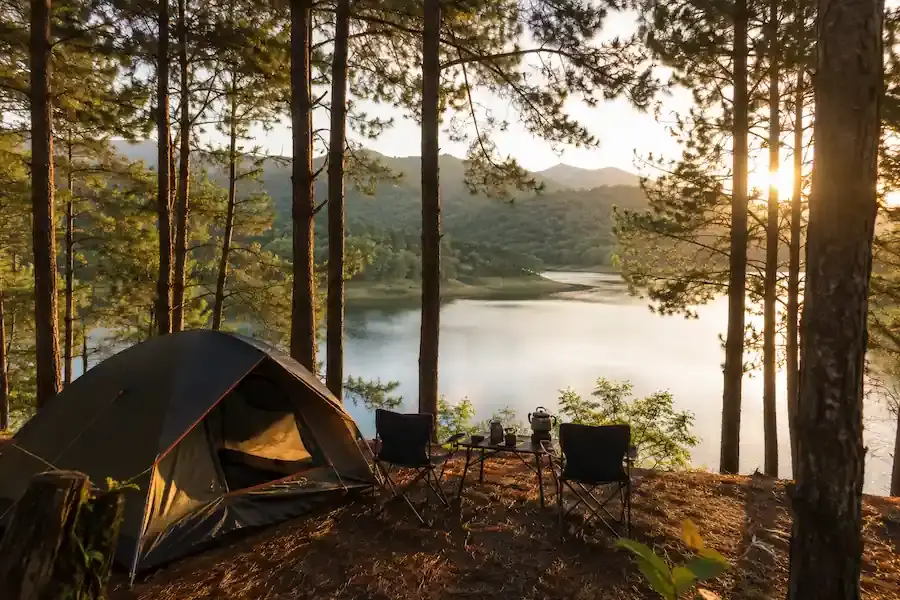 Camping on Riam Kanan Pine Island